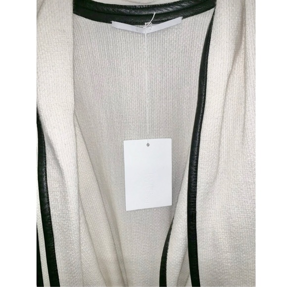 ROSETTA GETTY Cotton Wool Leather Scarf Cape Topper Coat Jacket S,M,L - Picture 12 of 13